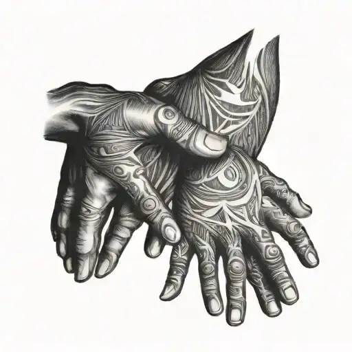 Two Hands Reaching Out To Each Other