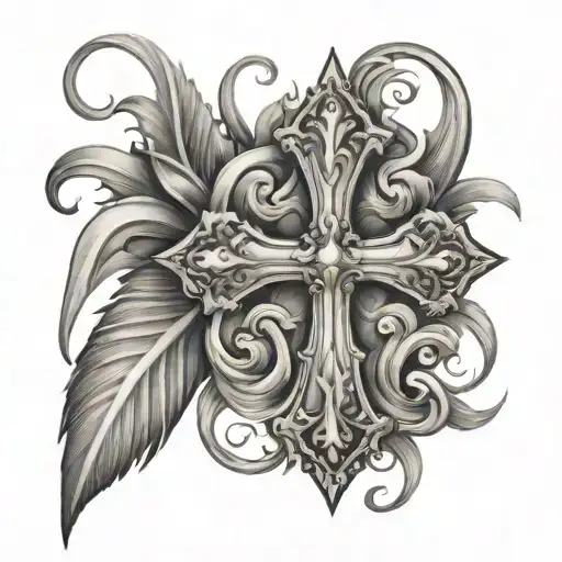 Cross & Royalty Free