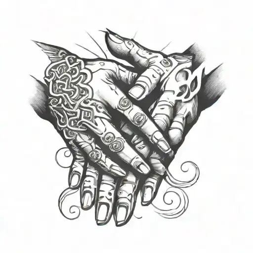 Two Hands Pointing To Eachother