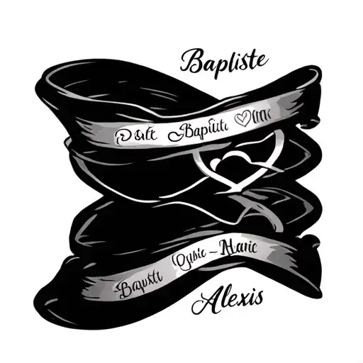 Ankle Bracelet With Infinite And Heart Sign With Name Baptiste And Integrated Alexis