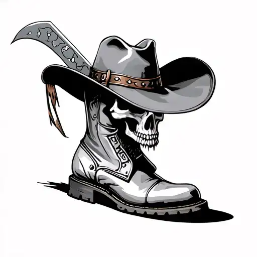 Cowboy Hat Boots Death Machete