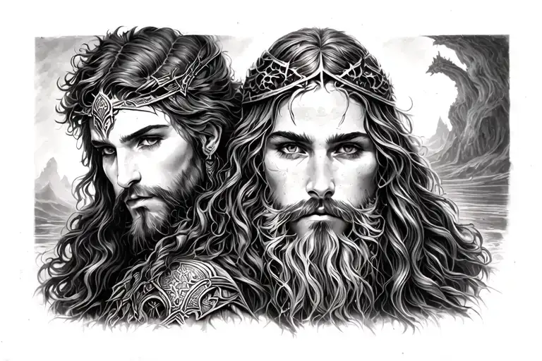 Norse Mythology Inspired Tattoo For Man For Daughter