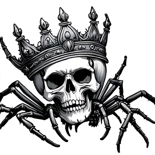 Spider Skull Wearing A Crown