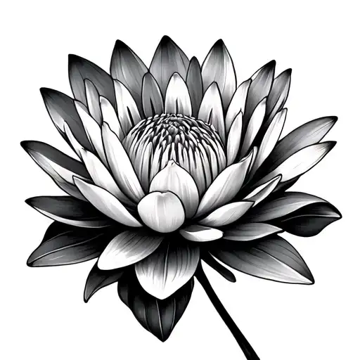 Water Lily And Chrysanthemum