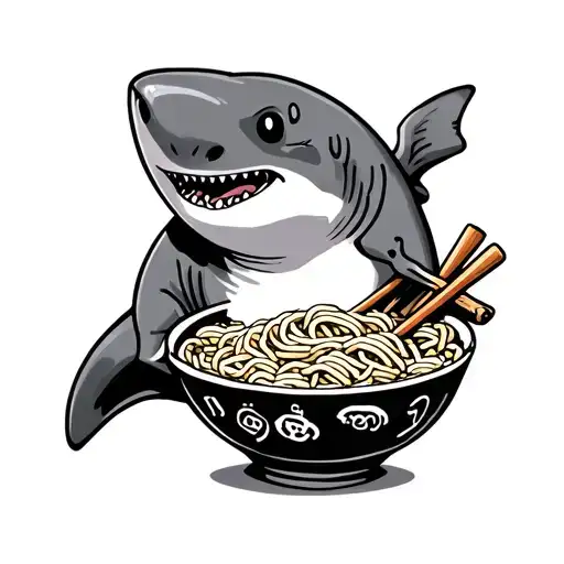 Baby Shark Eating Ramen