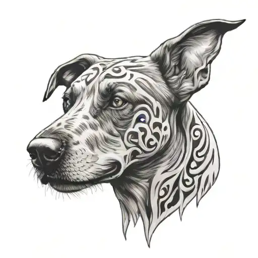 Teufel Hunden Surrounded By Fire Flames