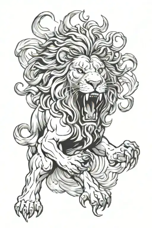 Greek Gods And Lion Roaring