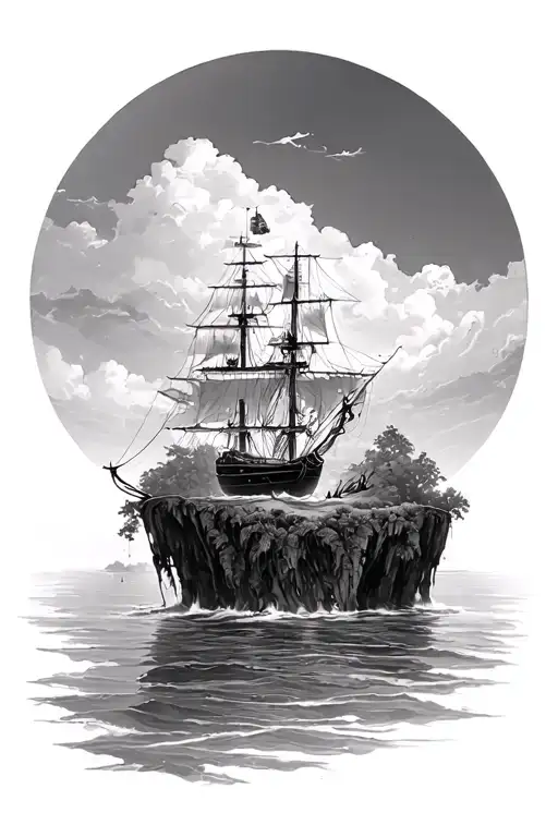 2 Islands And A Boat Surrounded