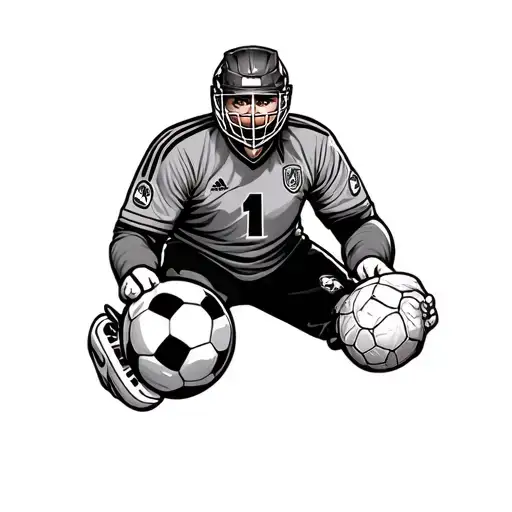 Goalie Holding Soccer Ball With A Number 1 In The Middle
