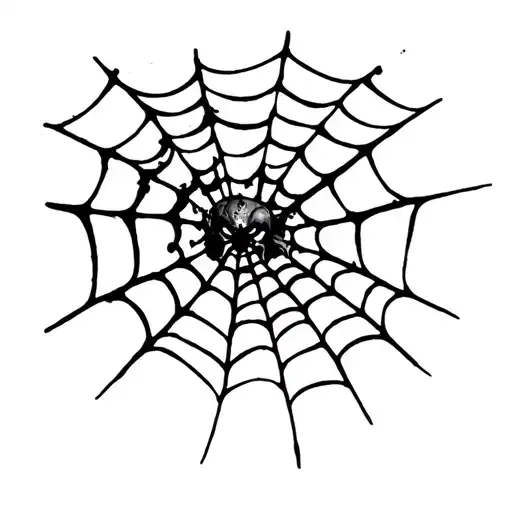 Skulls Stuck In Spider Web Half Chest To Shoulder