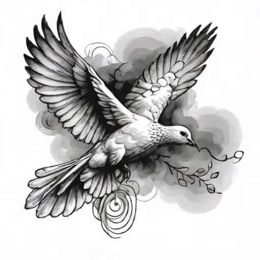 Realistic Dove Flying