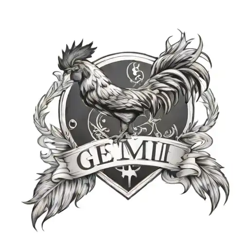 Forearm Tattoo Featuring Gemini Rooster
