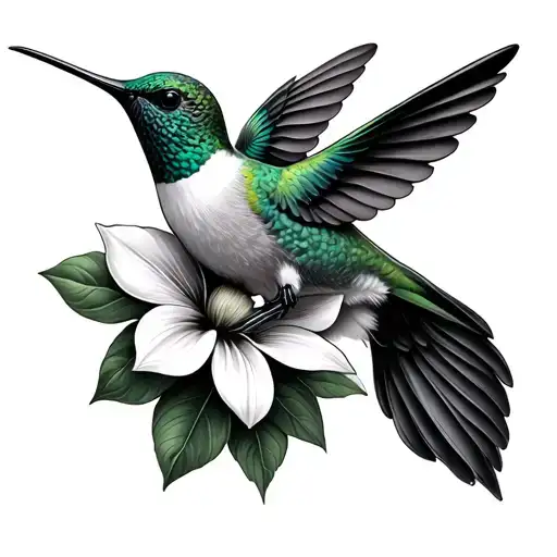 Hummingb Bird With Lignum Vitae Flower