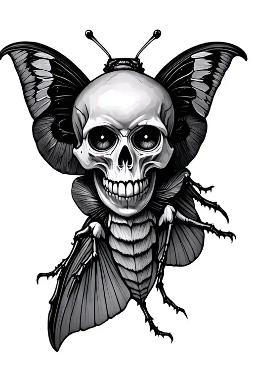 Skull Moth With Eyes On Wings