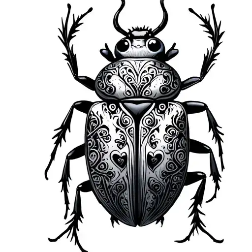 Ornate Beetle With Some Heart Patterns Inspired