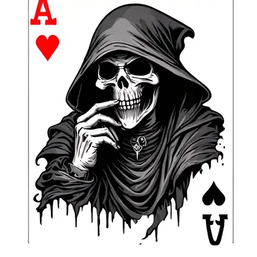Grim Reaper With Playing Card