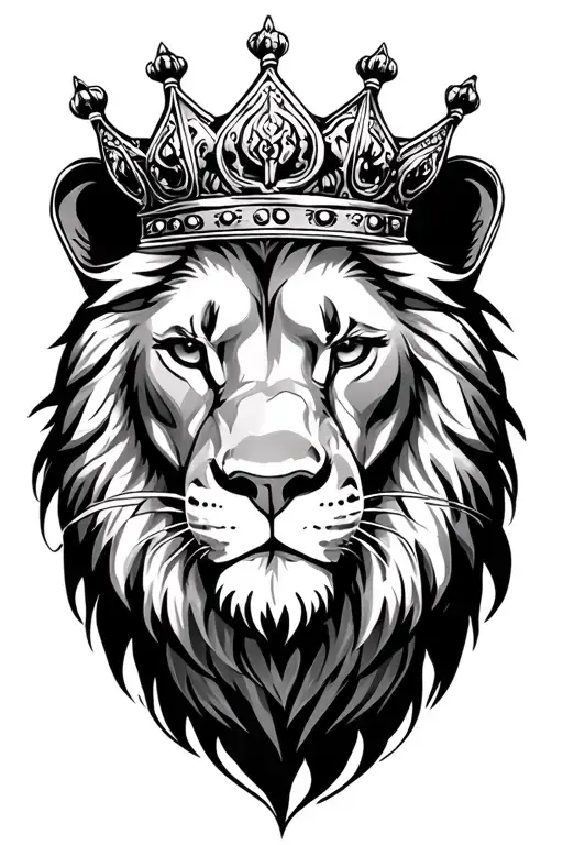 Crowned Lion Face