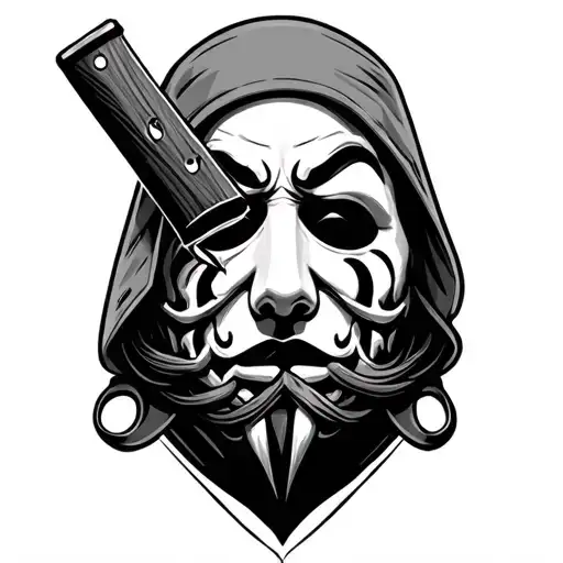 Ghostface With Jason Borders In The Knife Intertwined