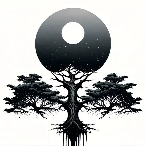 Sci Fi Futuristic With Tree And Growth Element Symbol