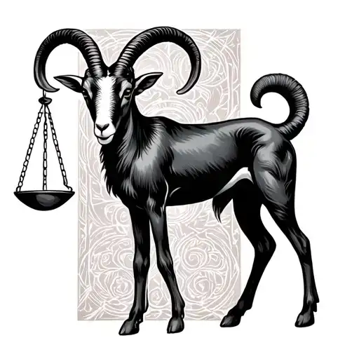 Libra Scales And Capricorn Female Goat Standing