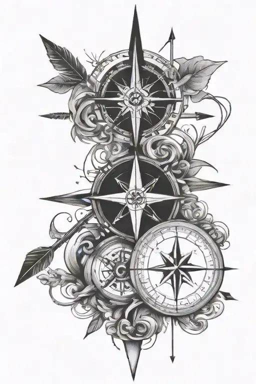 Arrow And Compass Intertwined