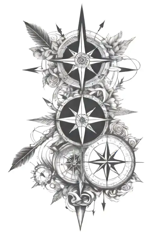Arrow And Compass Intertwined