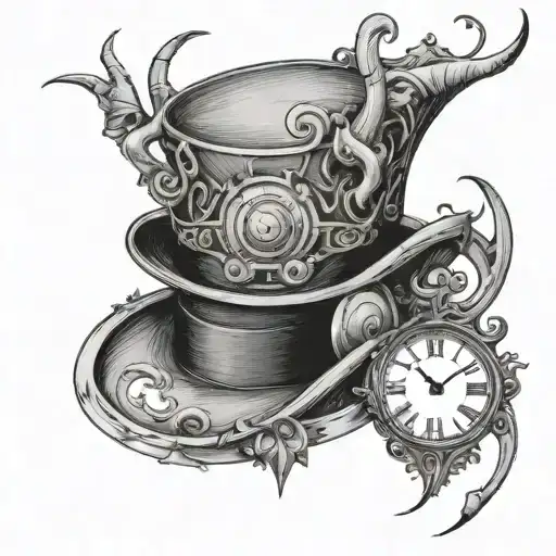 Big A With A Circle Around And Horns On Top Hat And Monocle