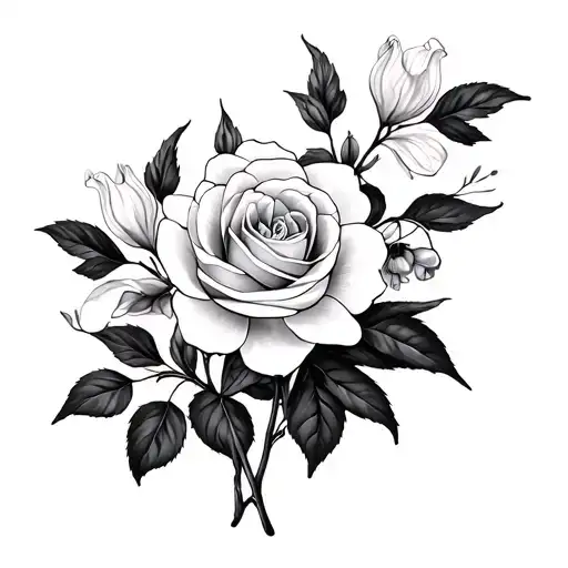 Branches Muguet Rose Intertwined