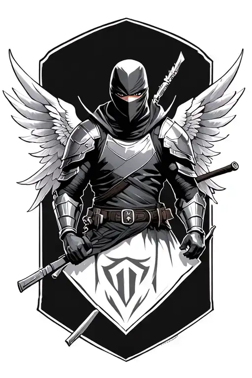 Ninja Wearing Armour With Wings