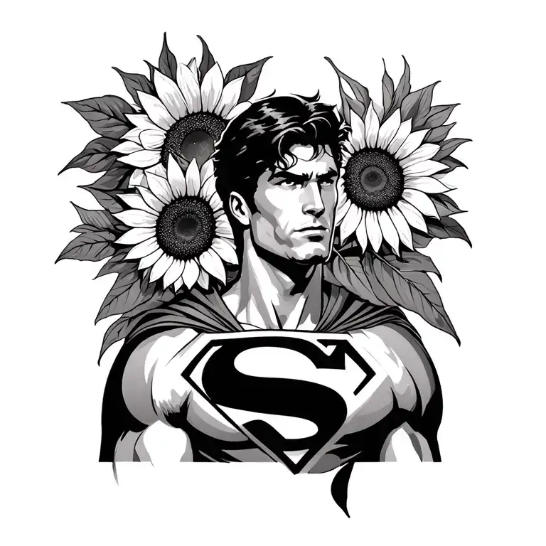Superman With Sunflowers