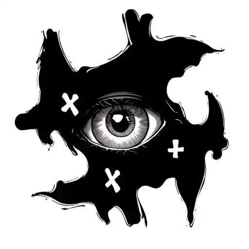 Eye With Three Crosses On It