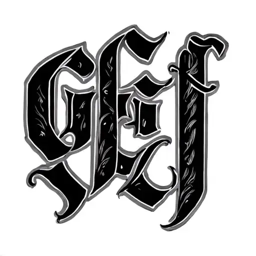 G E And J Written In Calligraphy