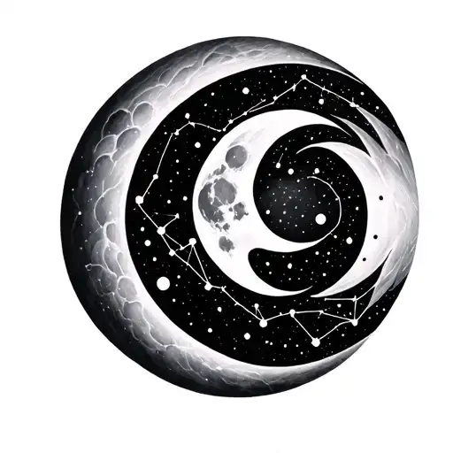 Phases Of The Moon Constellation Intertwined On Spine
