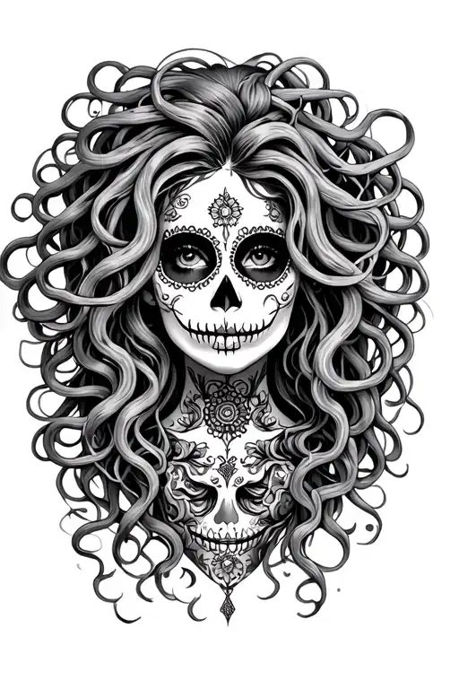 Medusa With Day Of The Dead Makeup