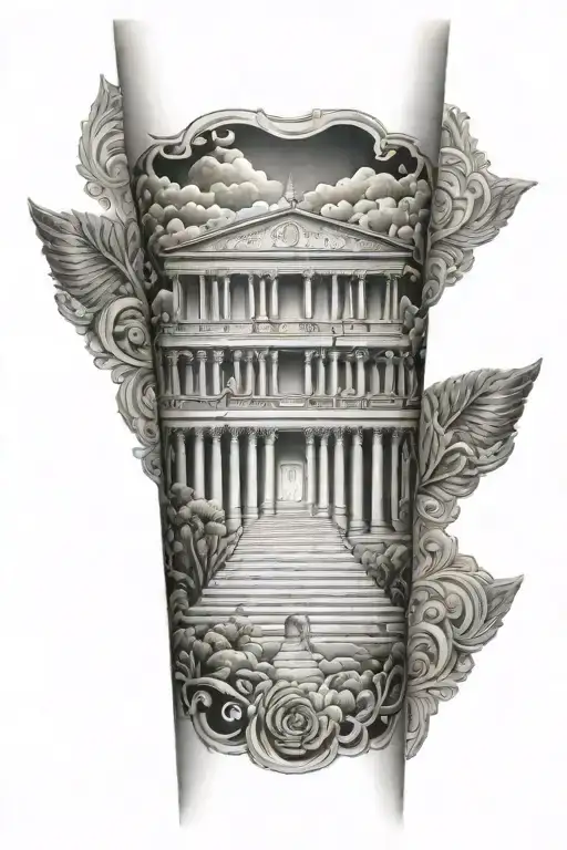 Forearm Sleeve Featuring The Second Temple In Israel