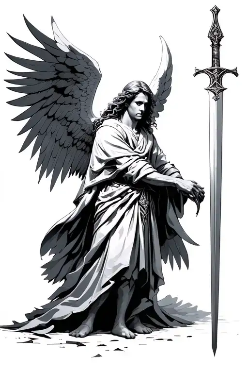 Fierce Archangel Gabriel With Sword