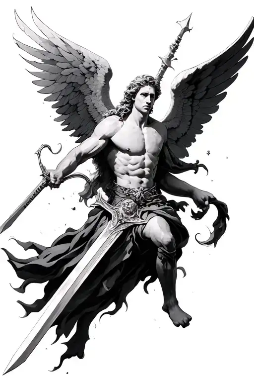 Fighting Archangel Gabriel With Sword
