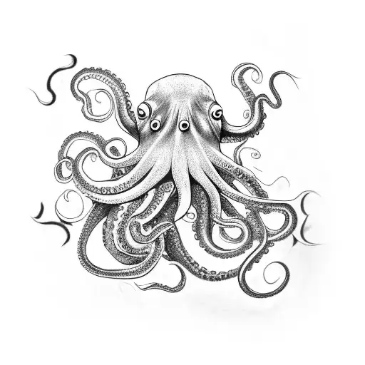 Octopus And A Koi Fish