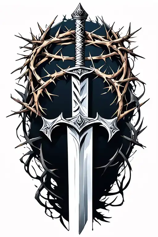 Sword With Crown Of Thorns
