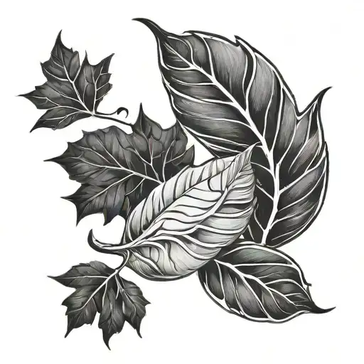 Fall And Cute Leafy Hand Design Or Sleeve