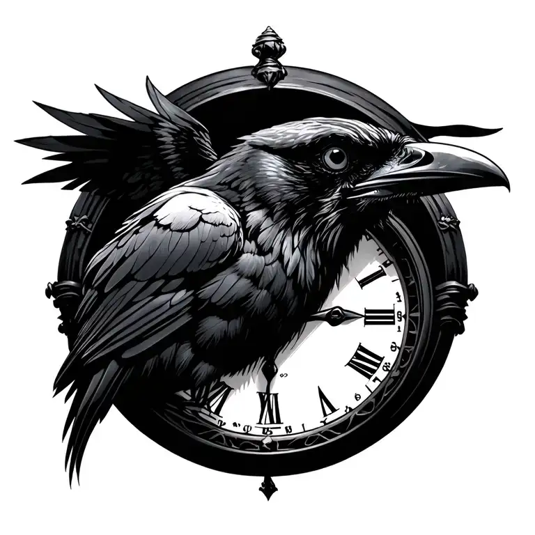 Raven With Time Piece Morphing
