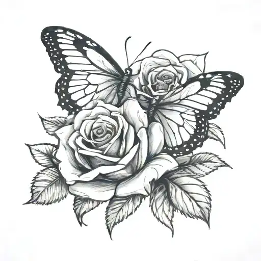 Rose And A Butterfly