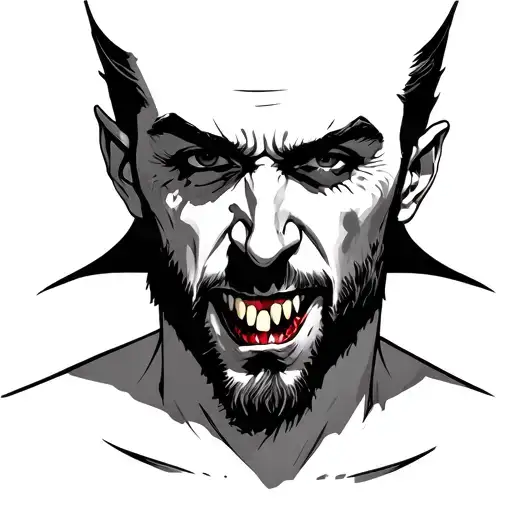 Handsome Man With Dracula Fangs