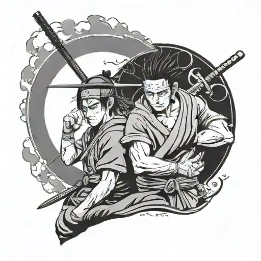 Itachi Sharingan And Zoro Roronoa Under The Moon