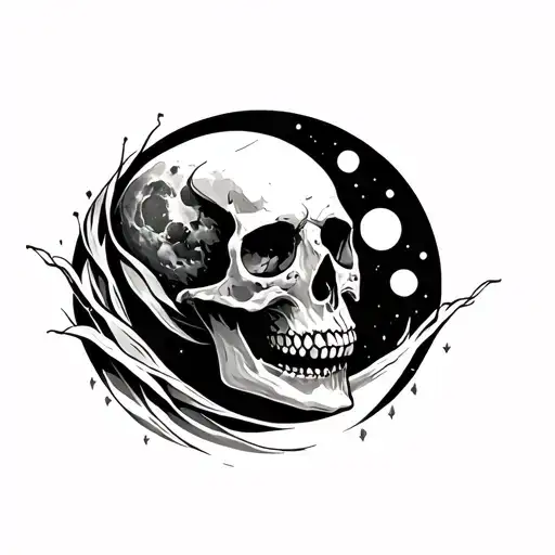 Skull And Moon Phases