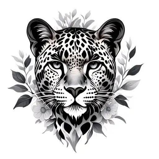 Leopard Head Floral Design