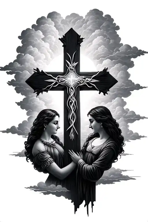 A Cross With Clouds In The Background And Something To Do With Family