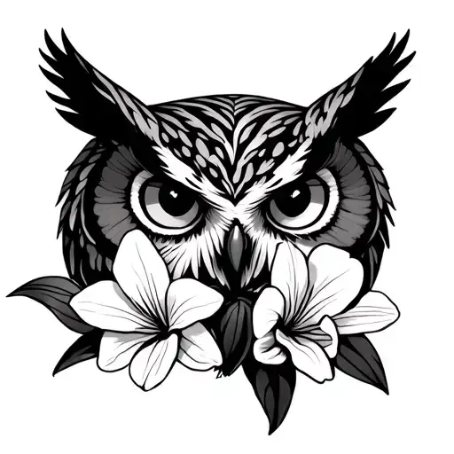 Owl And Orchid Flowers