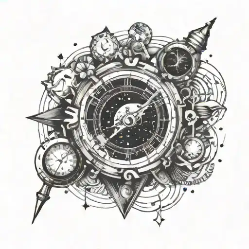 Space With Pockets Watch Surrounded By Constellations