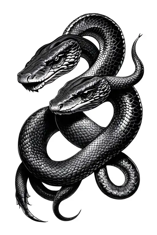 Two Snakes Intertwined